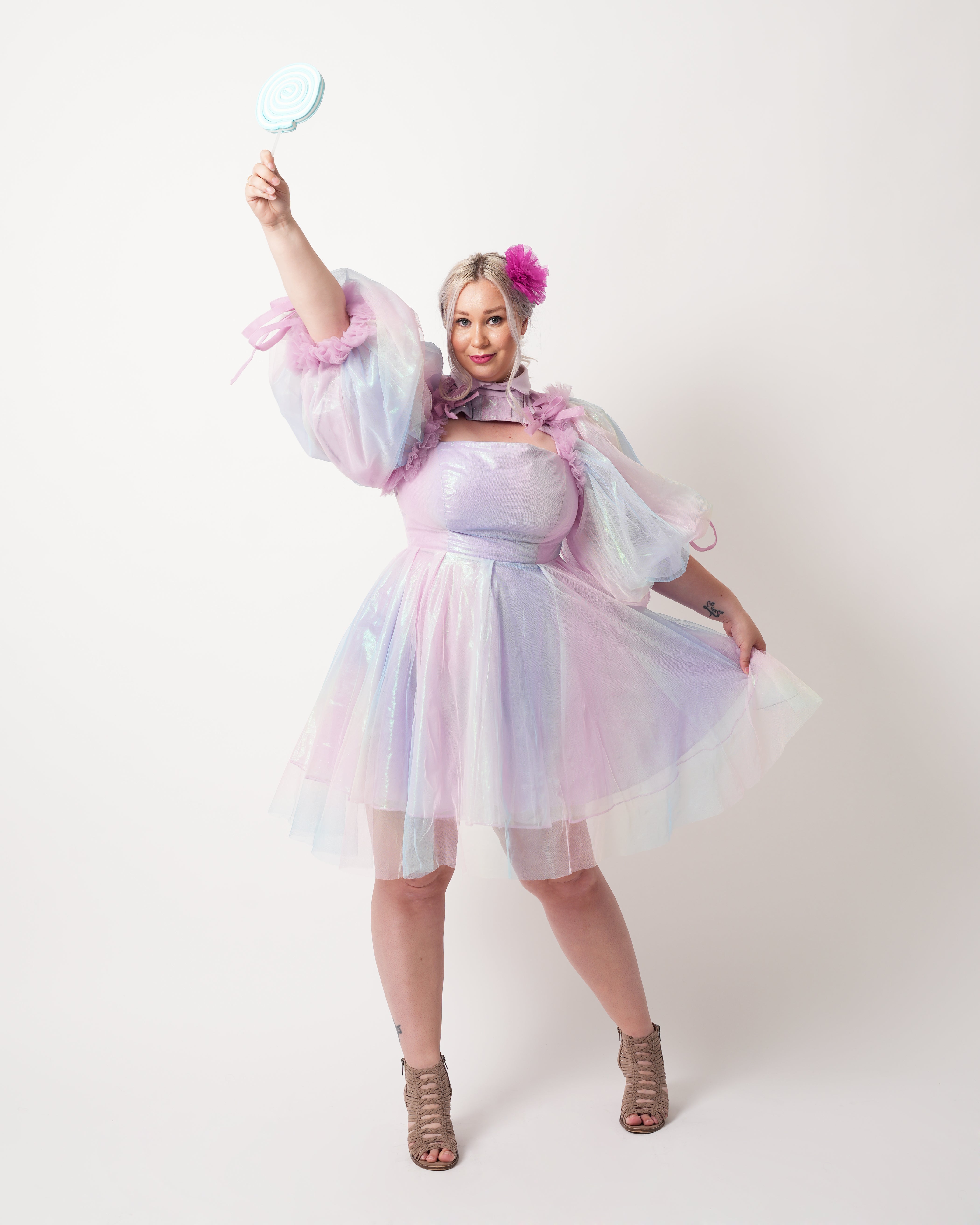 Moonlight Mermaid Dress - Iridescent Tulle Short Dress - Dimaz