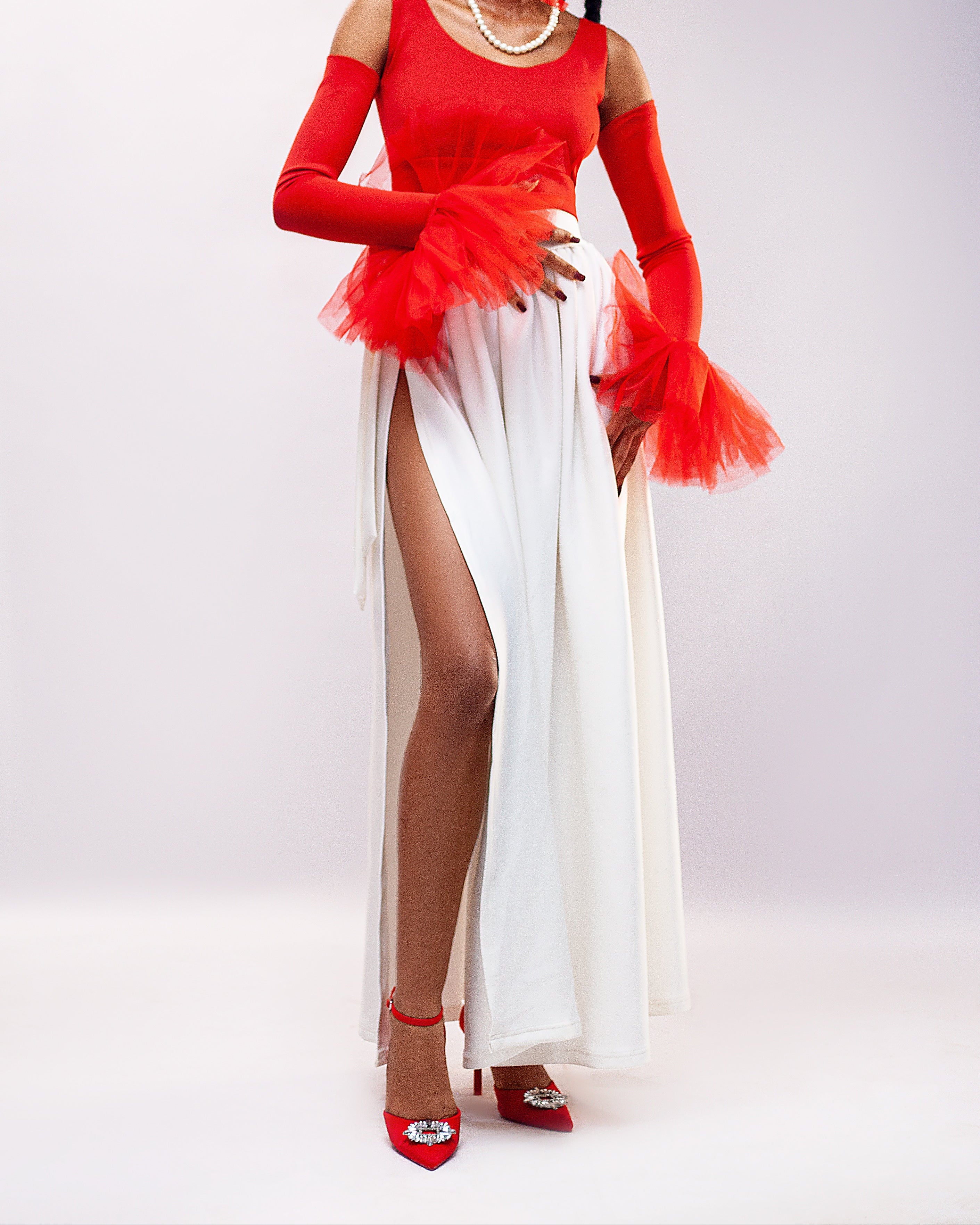 Serenity Tie Skirt - Versatile High-Waisted Maxi Skirt - Dimaz