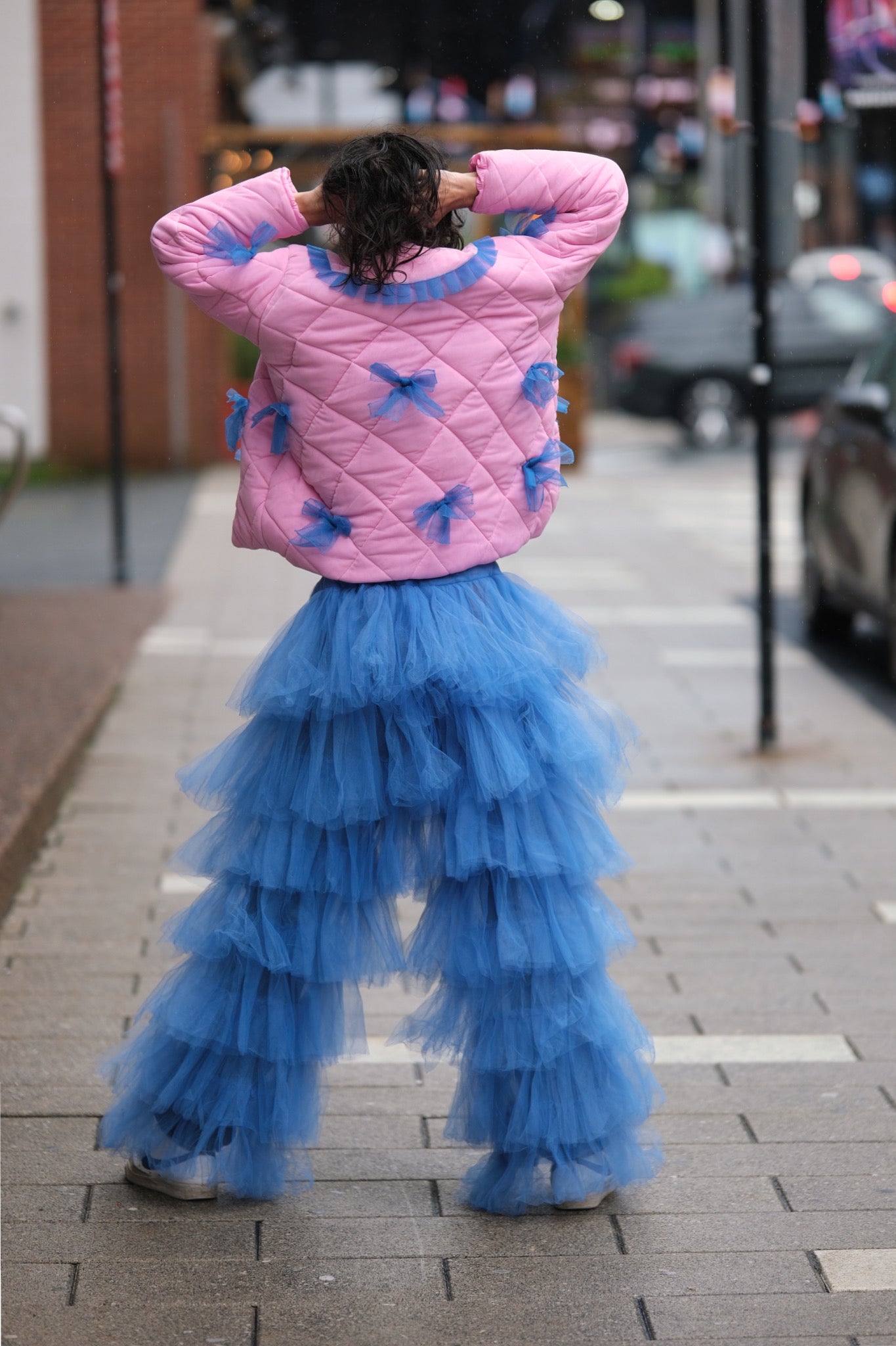 Bubblegum Puffer Jacket - Pink and Blue Winter Jacket - Dimaz