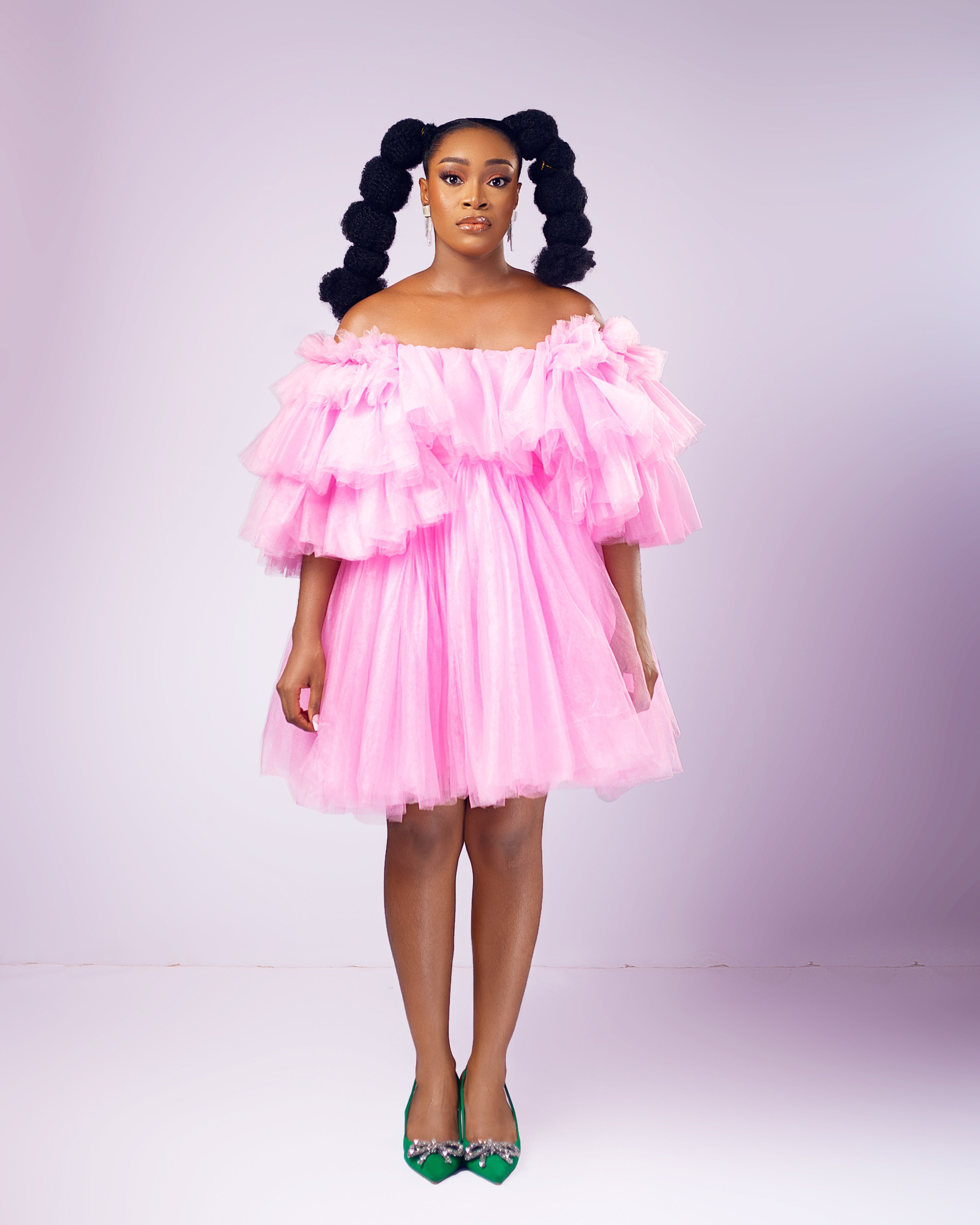 Be Mine Dress - Romantic Off-Shoulder Tulle Dress - Dimaz