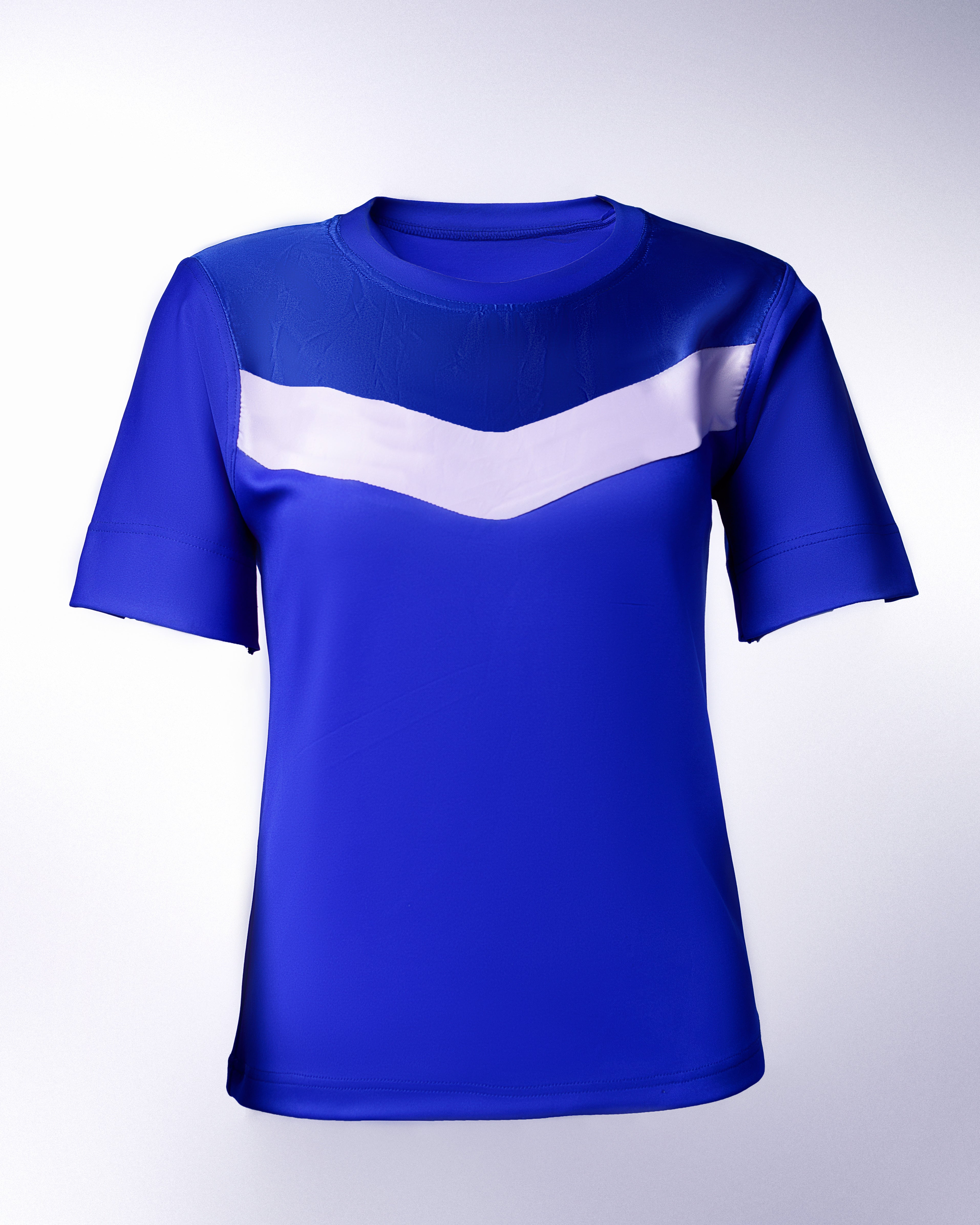 Blair Jersey Top - Casual Blue Round Neck Tee - Dimaz