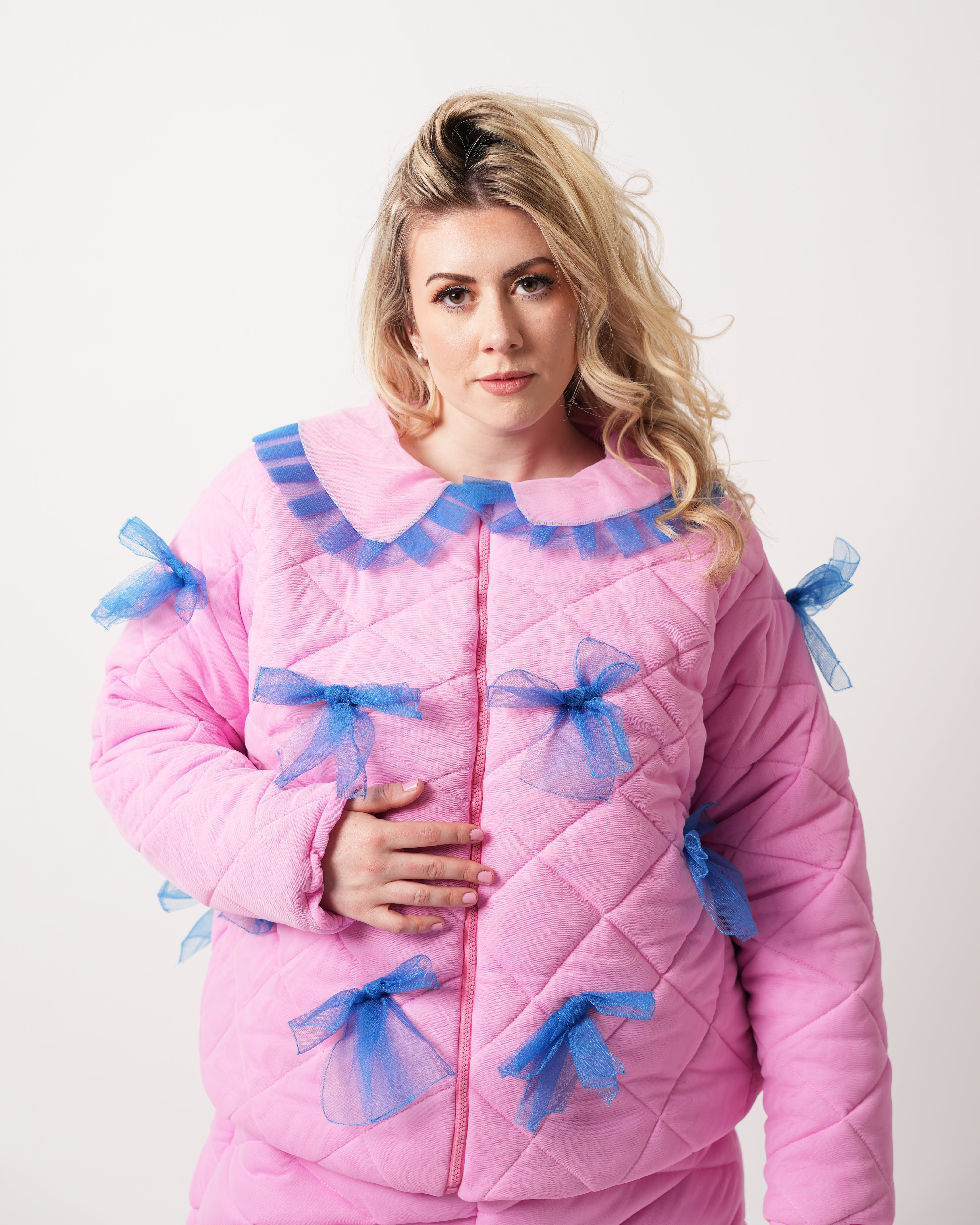 Bubblegum Puffer Jacket - Pink and Blue Winter Jacket - Dimaz