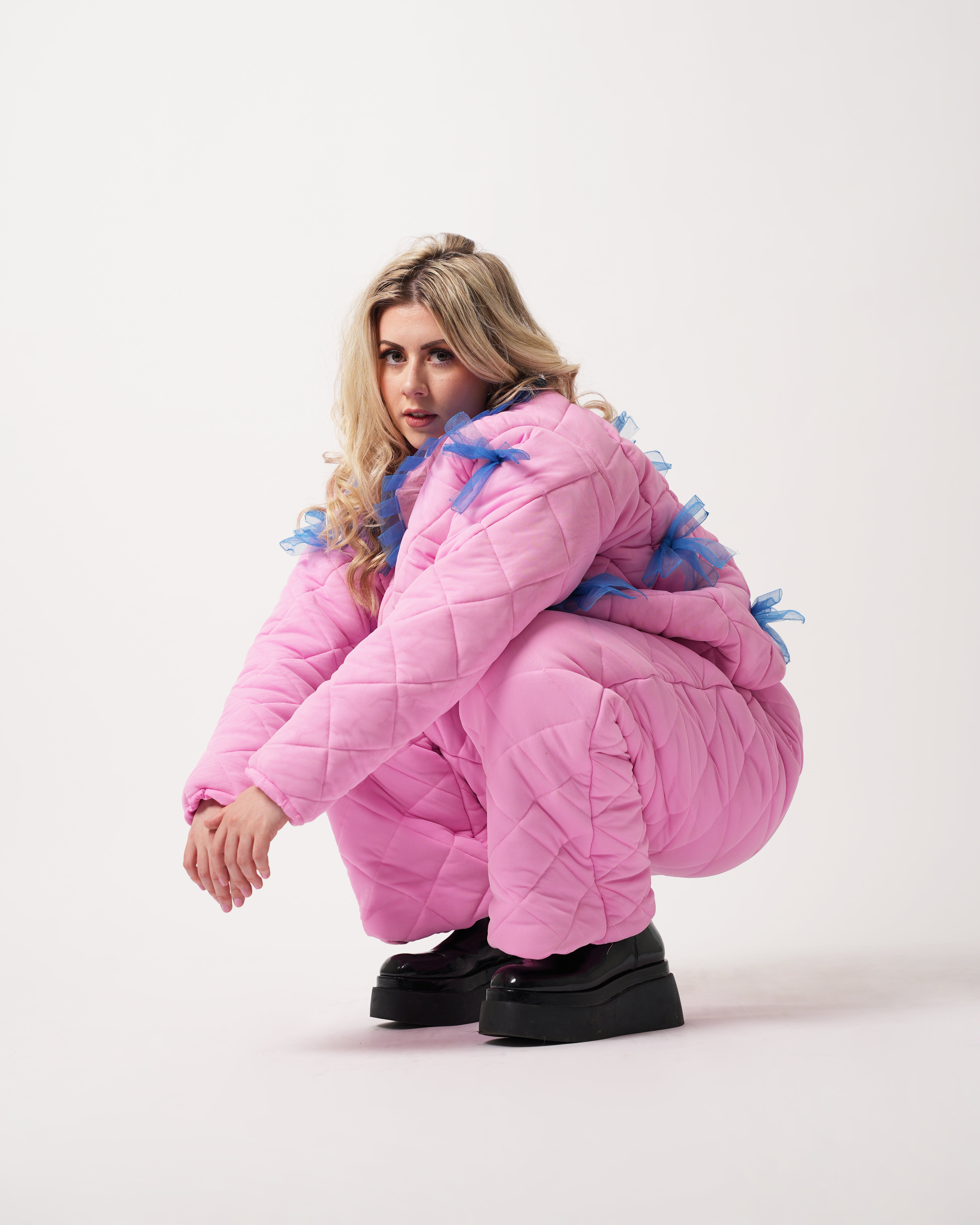 Bubblegum Puffer Jacket - Pink and Blue Winter Jacket - Dimaz