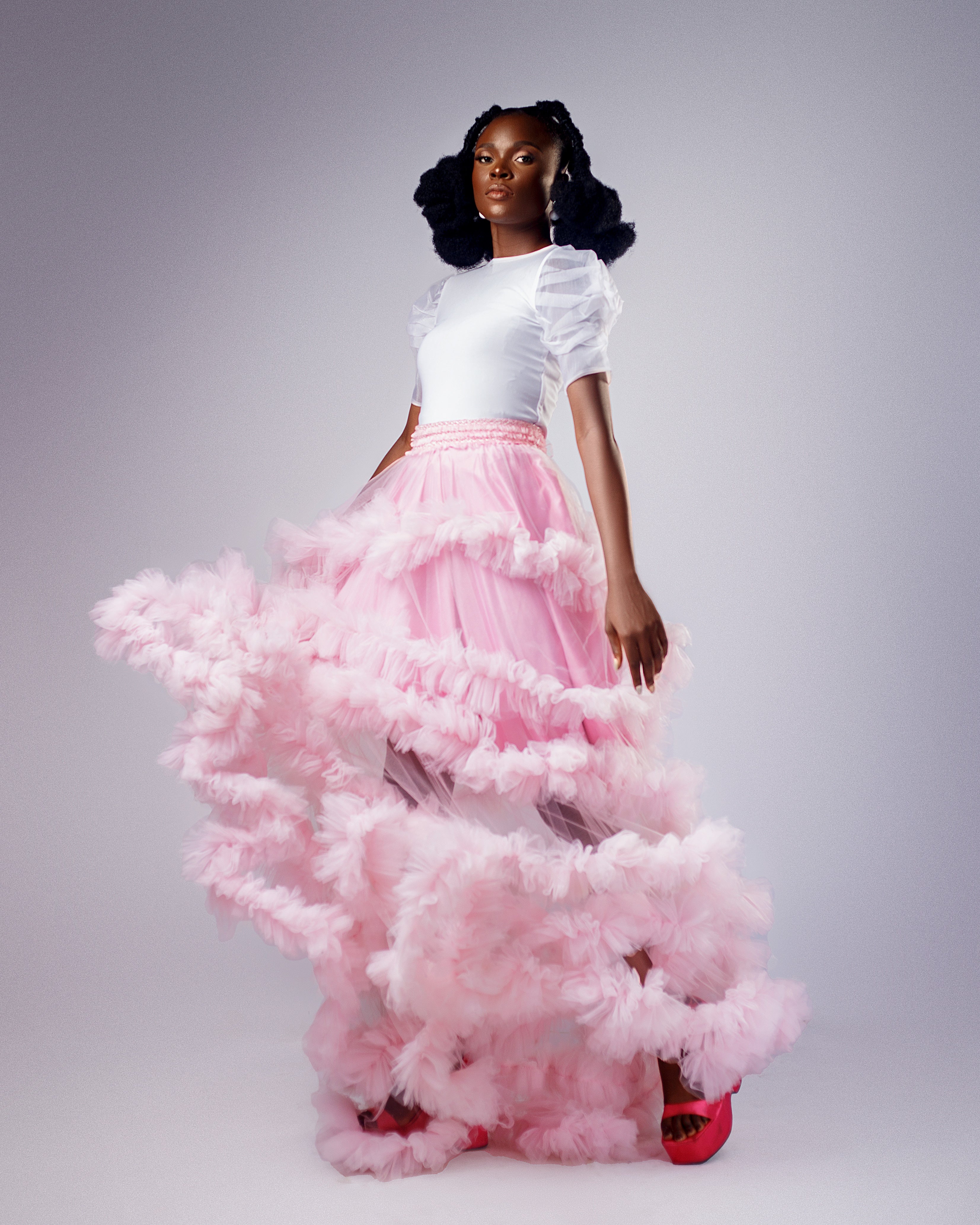 Candice Pink Tiered Tulle Skirt - Dimaz