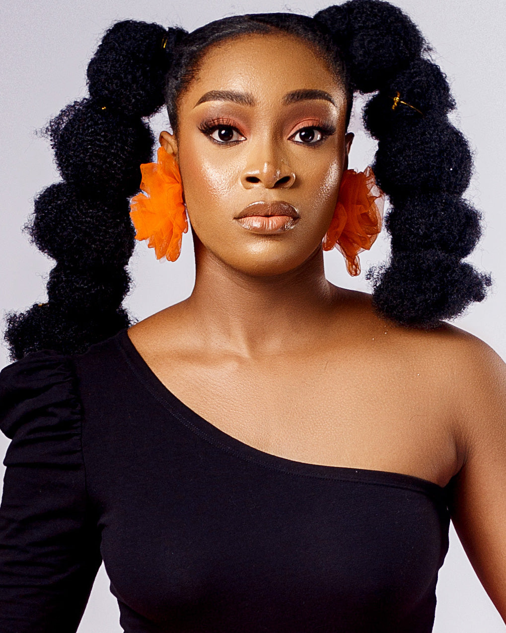 Floret Earrings - Tulle Floral Statement Earrings - Dimaz