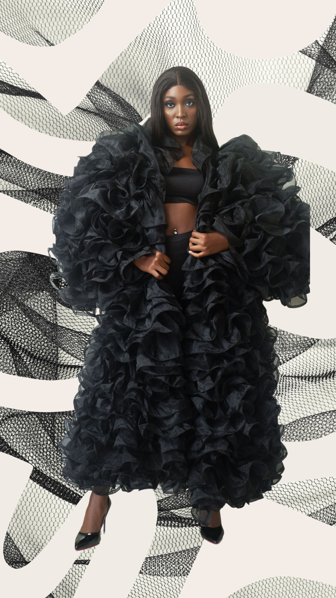 Va Va Voom Jacket - Statement Tulle & Organza Ruffle Jacket - Dimaz
