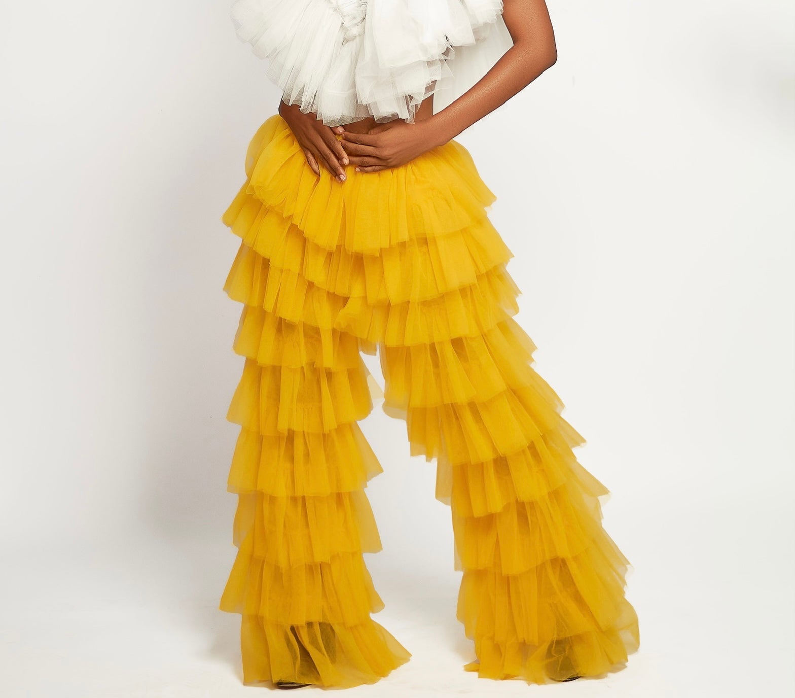 Honey Pants - Tulle Ruffled Layered Trousers - Dimaz