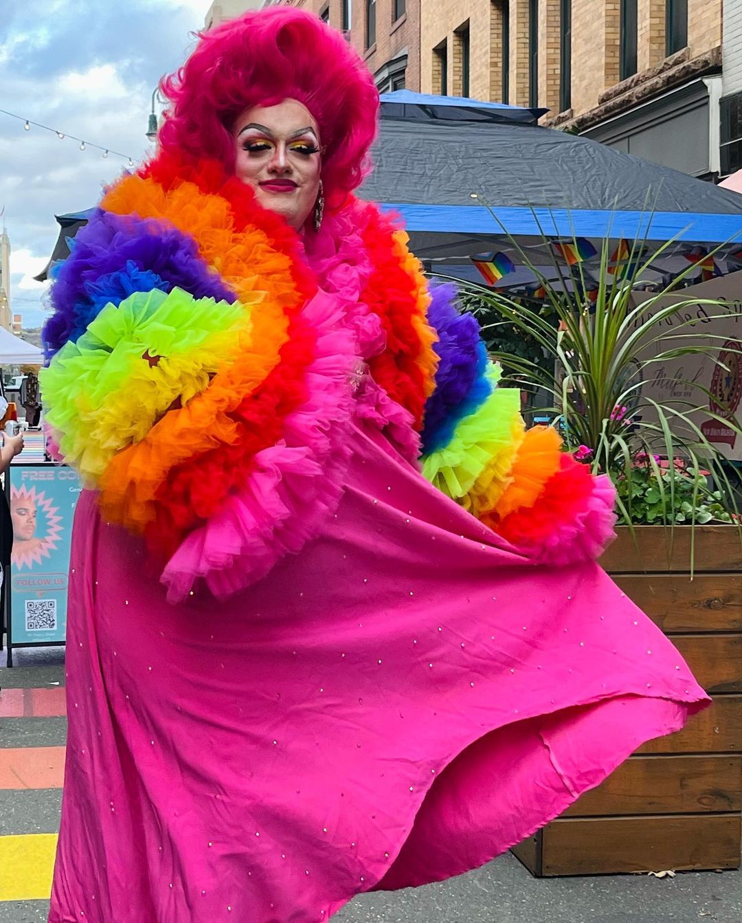 Coat of Many Colors - Rainbow Ruffle Tulle Jacket - Dimaz