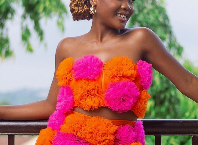 Ruffled Romance Top - Tulle Tube Top with Zipper - Dimaz