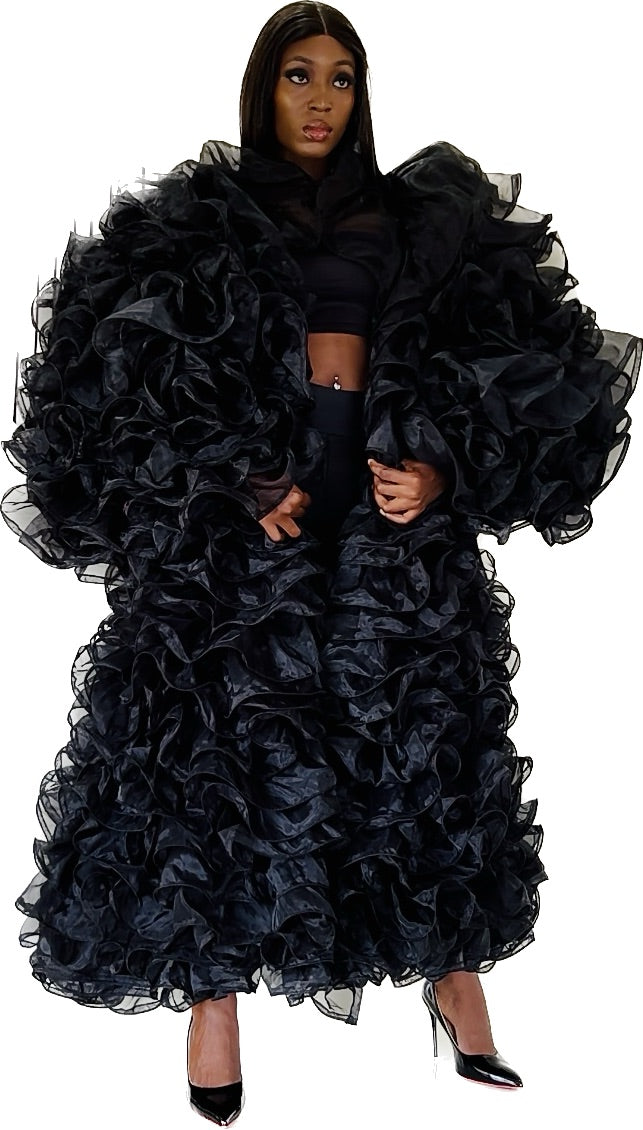 Va Va Voom Jacket - Statement Tulle & Organza Ruffle Jacket - Dimaz