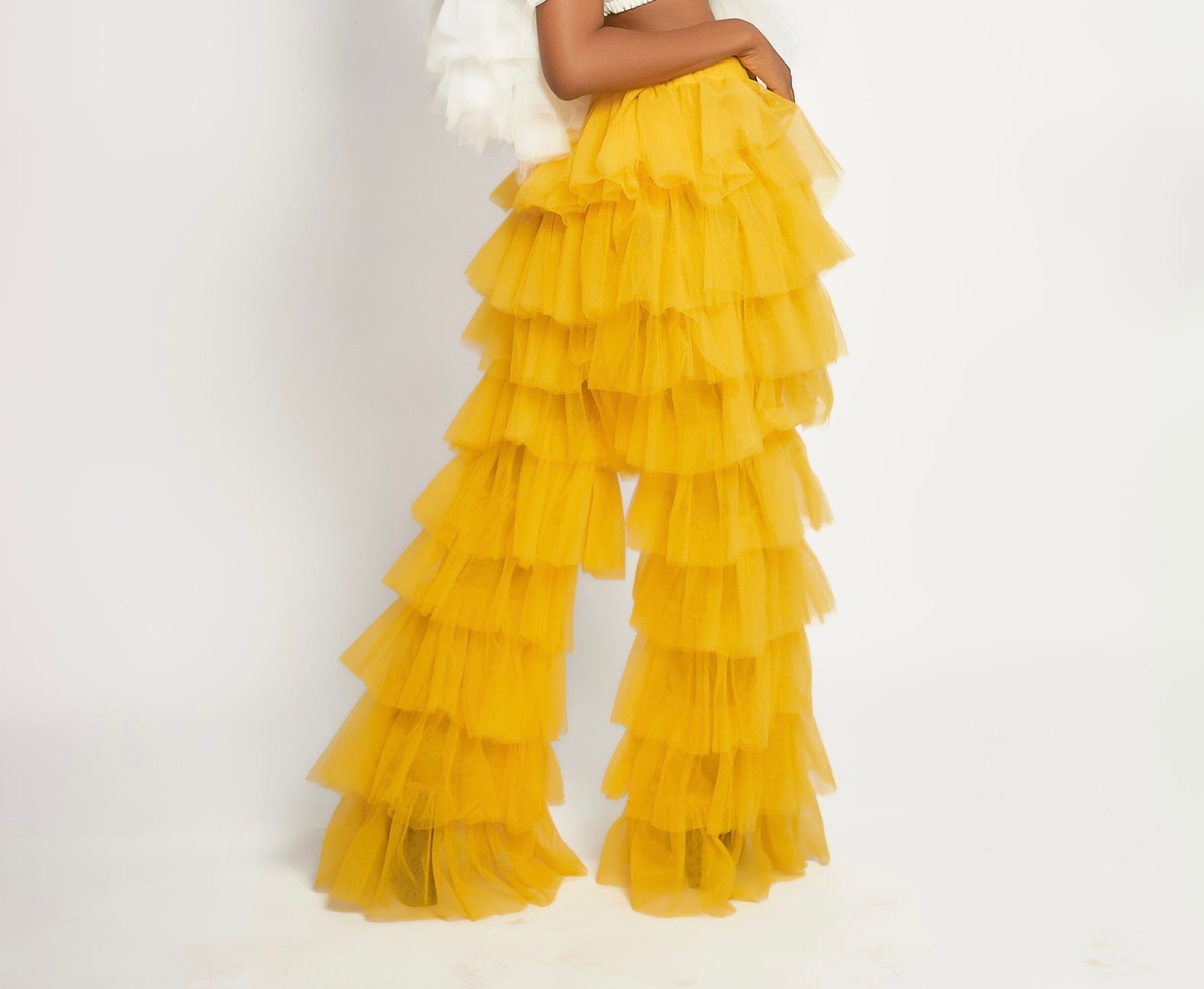 Honey Pants - Tulle Ruffled Layered Trousers - Dimaz