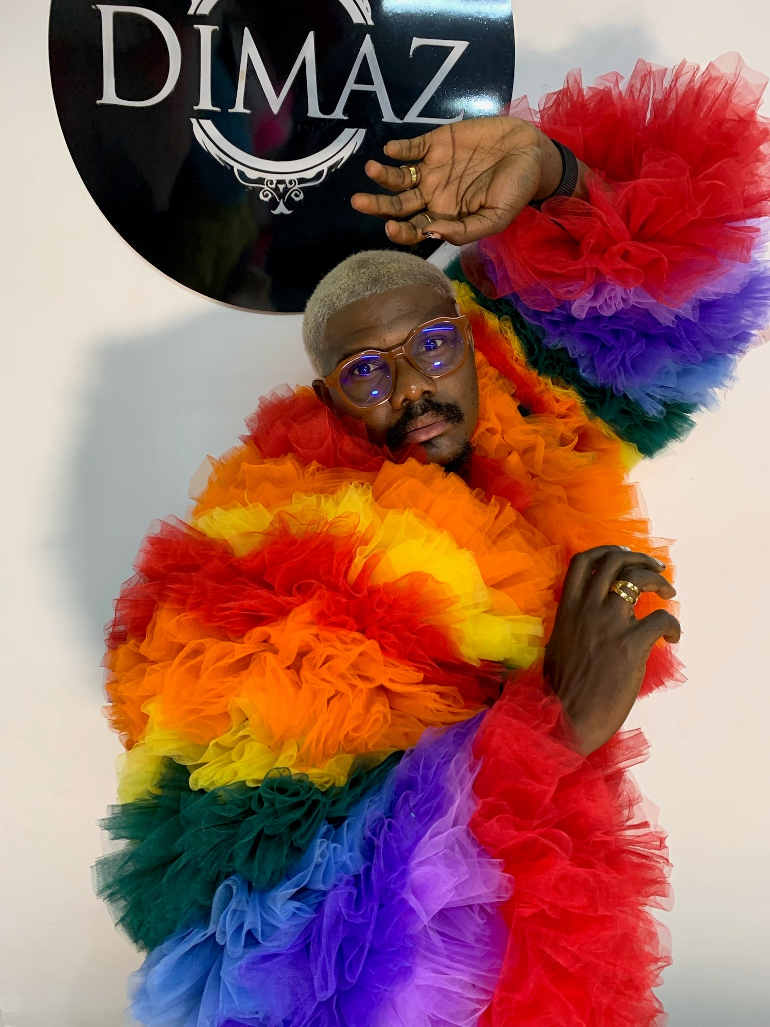 Coat of Many Colors - Rainbow Ruffle Tulle Jacket - Dimaz