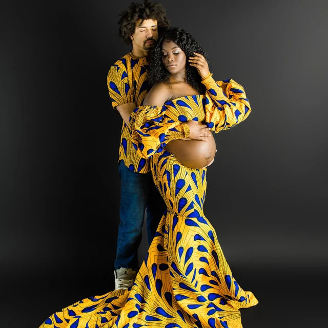 Dakota Stretchy African Maternity Co-Ord Set - Dimaz
