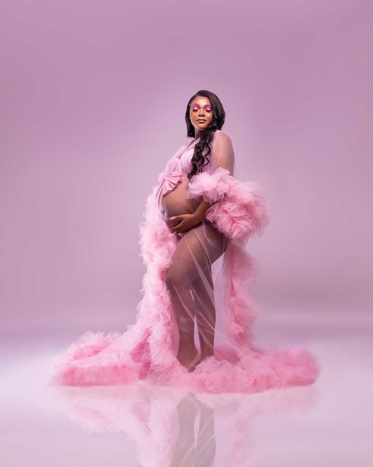 Sabrina Robe - Ruffled Tulle Maternity and Bridal Photoshoot Robe - Dimaz