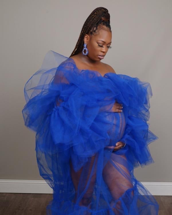 Deana Dress – Flowing Maternity Tulle Gown - Dimaz