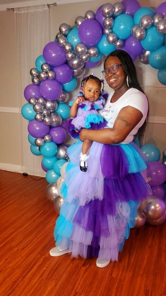 Rainbow tulle dress