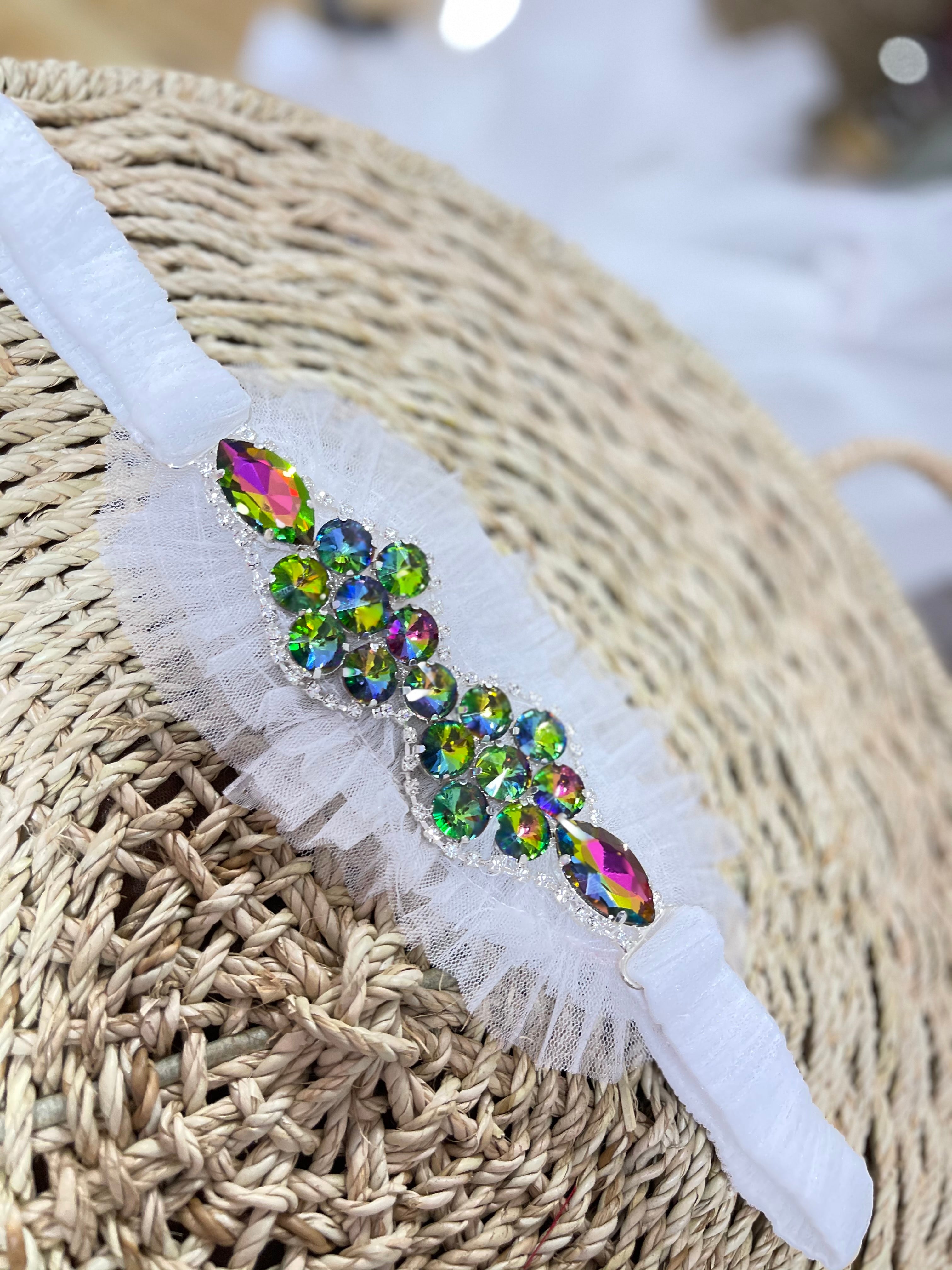 Liza Belt | Bejewelled Soft Ruffle Waist Belt - Dimaz