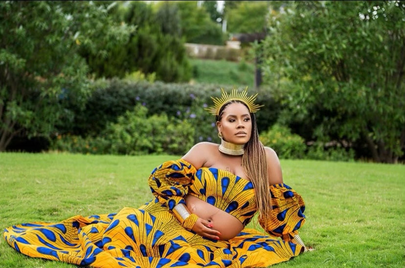 Dakota Stretchy African Maternity Co-Ord Set - Dimaz